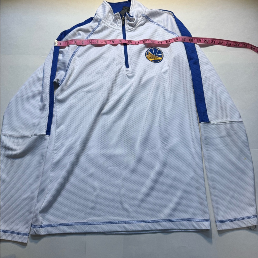 White and Blue Quarter-Zip Pullover